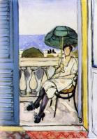 Matisse, Henri Emile Benoit - woman with a green parasol on a balcony
